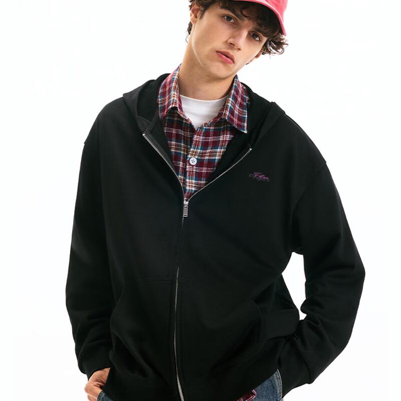 Fingercroxx Men's Loose Fit Hooded Zipper Sweatshirt Jacket