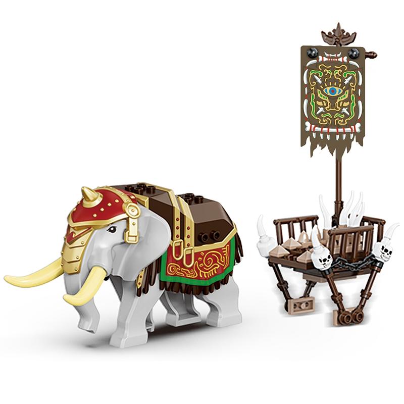 Creative Medieval Lotr Castle Knight Rome Spartacus Orc Elephant Chariot Siege Engine Model Building Blocks Bricks Toys Gift