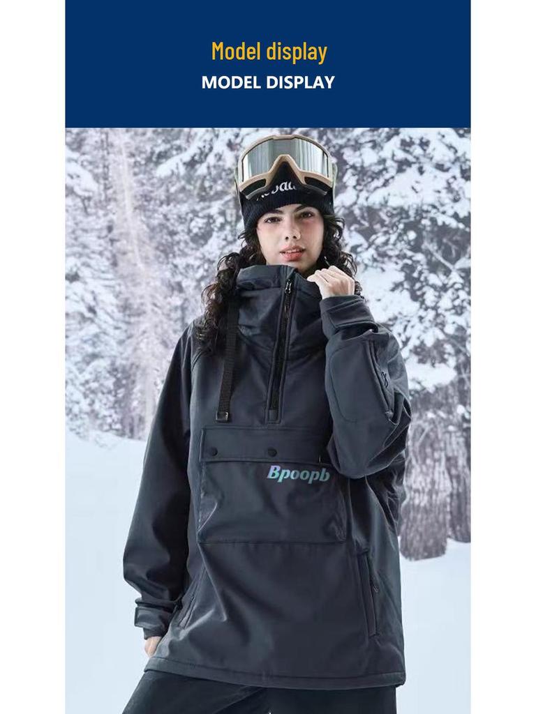 Unisex Windproof Waterproof Ski Suit – Warm, Loose-Fit, Plus Size Skiwear for Couples
