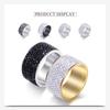 12MM Men's Titanium Steel Fashion Ring with Embedded Diamonds - Versatile Design, 8 Rows of Diamonds