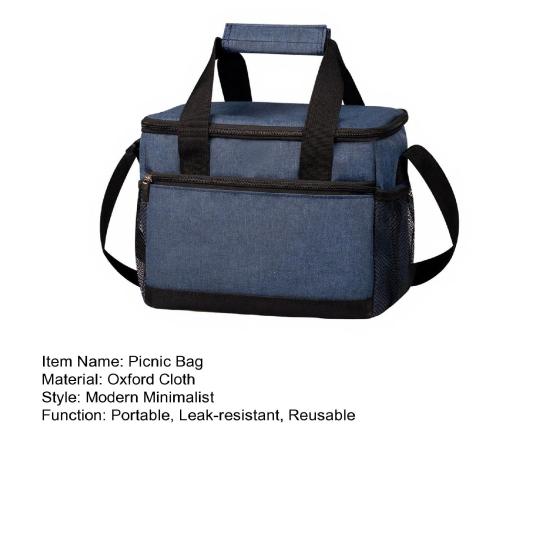 Insulated Lunch Bag with Adjustable Strap Large Capacity Cooler Tote Water-Resistant Bento Lunch Bag for Outdoor Camping Picnic Travel