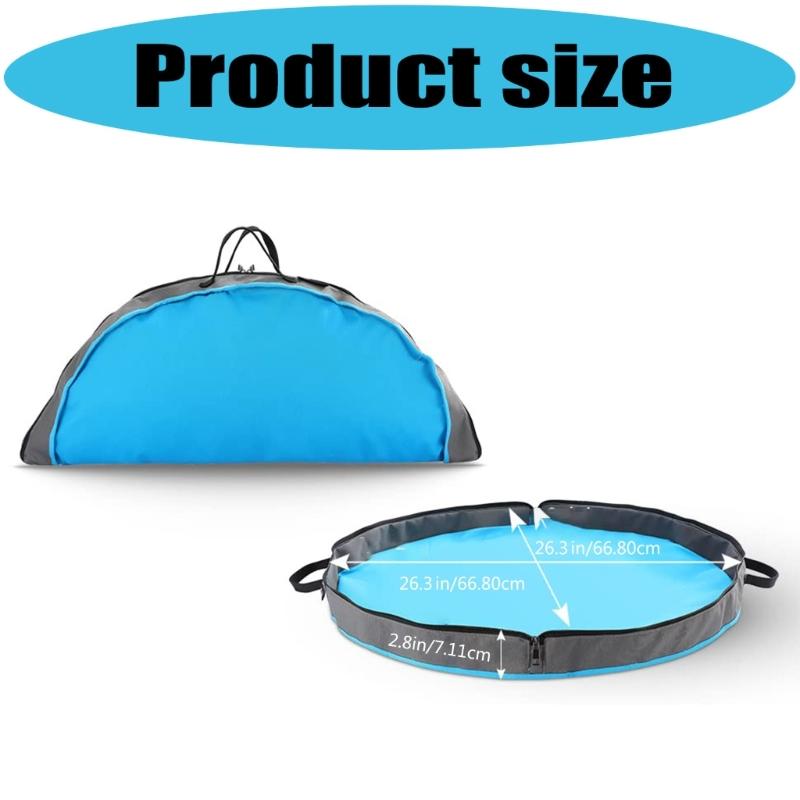 Gjenbrukbar polyester aktivitetsmatte for barn med glidelåslukking Oppbevaringsorganisatorer Trygg for byggeklossaktiviteter Håndverk Pikniker