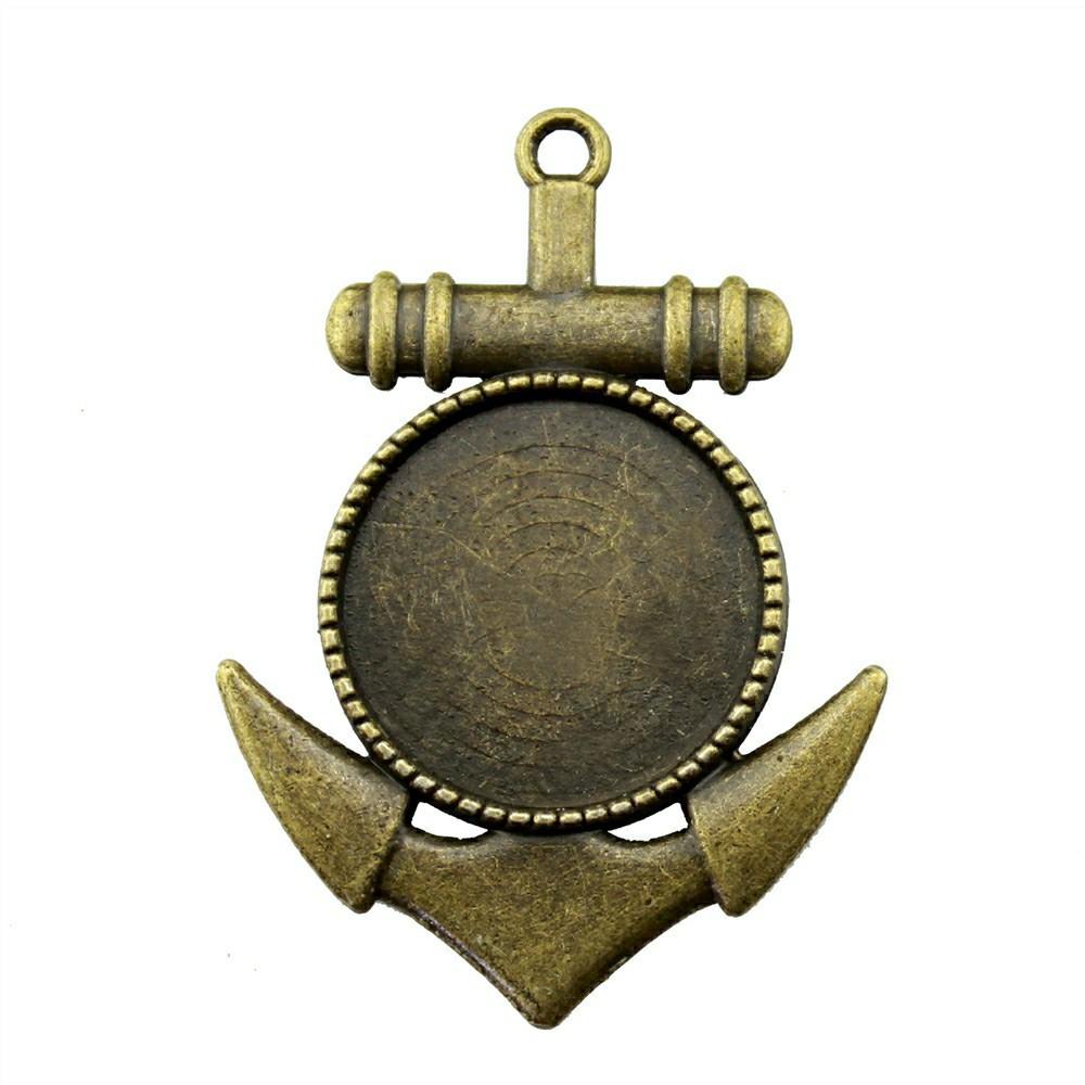 10 Stück 20mm Innenmaß Antik-Bronze Farbe 34 Stil Cabochon Fassung Anhänger Passend für 20mm Glas Cabochon