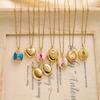 Stainless Steel Heart Photo Choker Oval Shape Vintage Openable Necklace  Women Jewelry