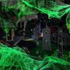 2025 Funny Halloween Artificial Spider Web White Stretchy Cobweb Glowing Halloween Scary Party Scene Props Indoor Outdoor Decor