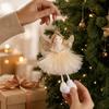 Christmas Girl Ornament with Tulle Skirt Hanging Decoration for Tree Party