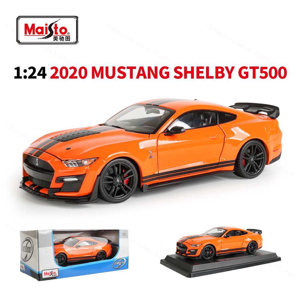 

Maisto 1:24 Ford 2020 Mustang Shelby GT500 Green Static Die Cast Vehicles Collectible Model Car Toys помаранчевий