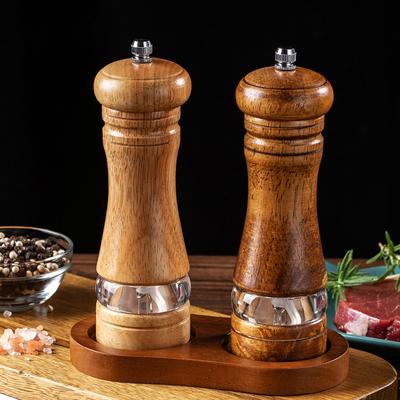 Manual Pepper Grinder Wooden Salt And Pepper Mills Multi-purpose Spice Tool Solid Wood Spices Grinder For Home Kitchen Household
