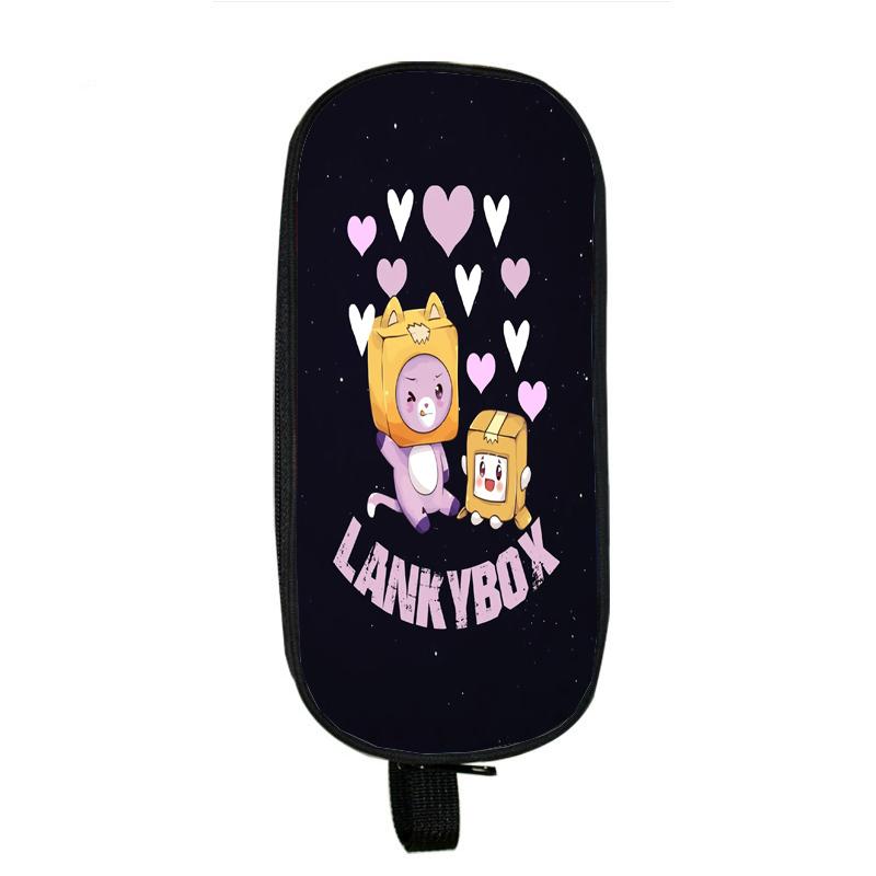 Lankybox Boxy And Foxy Robot Pencil Case Big Storage Box Portable Girls Pen Bag Double Layer School Pouch Kawaii Stationery Case