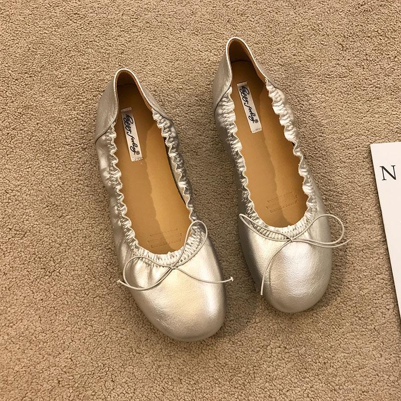 Fashion Footwear Shallow Ladies Flats Slip On Shoes Soft Casual Female Butterfly-Knot Fashion Round Toe Women Ballet Flats Shoes lady