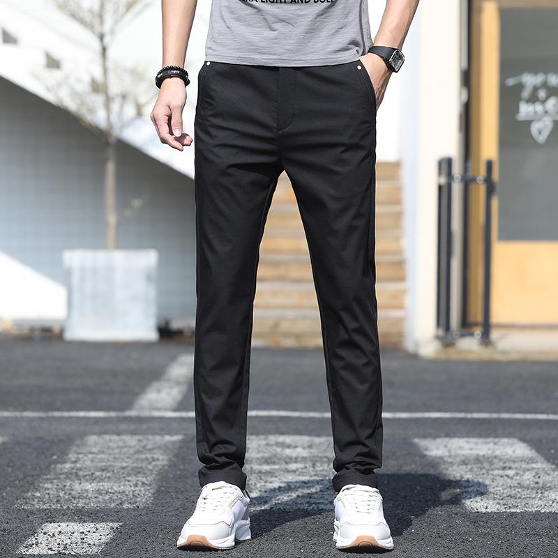 

Мужские прямые повседневные брюки, мужские со средней талией, тонкие весенне-осенние, однотонные, уличная верхняя одежда, длинные брюки 28