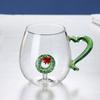 Creative Christmas Glass Mug Snowman Christmas Tree Design Gift Cup