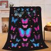 Super Soft Funny Butterfly Throw Blanket Cozy Fleece Fuzzy Plush Flannel Blanket for Travel Camping Living Room Sofa Decor Gift