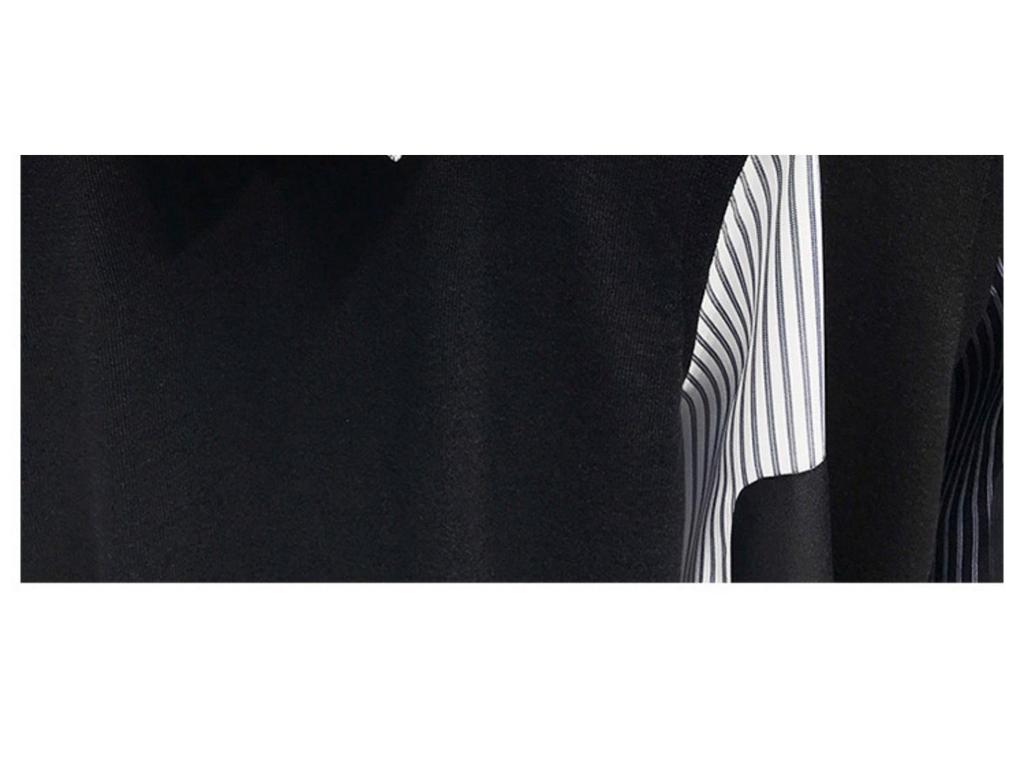 Men's Fake Two-Piece Sweater with Shirt Collar: 2025 Spring/Autumn Patchwork Knitwear Trendy Jacket