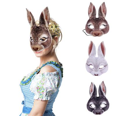 Velikonoční karnevalová maska ​​Poloviční králičí maska ​​Maškarní ples Zahrajte si králičí masku
