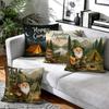 1pcs/4pcs Camping Adventure Cushions Pillowcase Polyester Cushion Cover Throw Pillow Pillowcover Home Car Sofa Decor