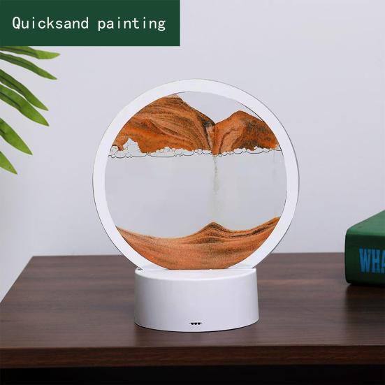 3D Sand Painting Remote Control Table Lamp with USB Flowing Quicksand Painting Decorative