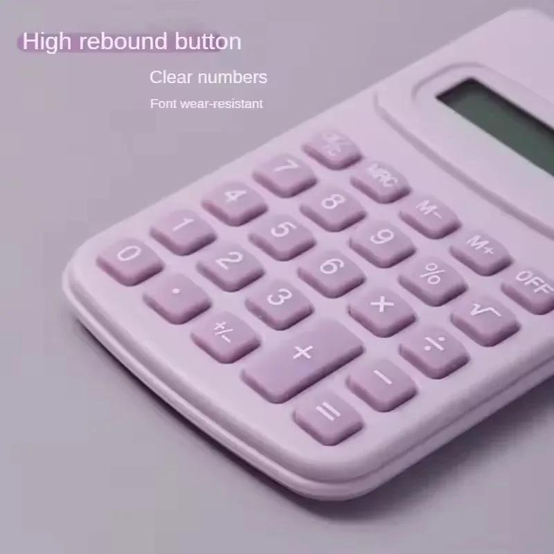 1Pc Small Solar Calculator Portable Calculator Cute 8 Digits LCD Electronic Home Office Calculator for Primary School Calculator