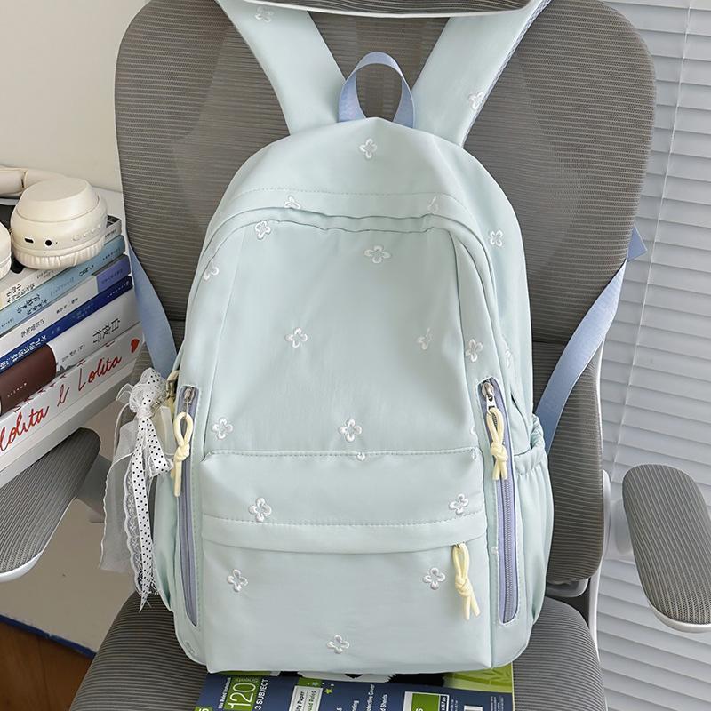 Schoolbag Korean Ins Mori Sweet Backpack High Value College Style Embroidery Flower Middle School Student Schoolbag Women's Backpack