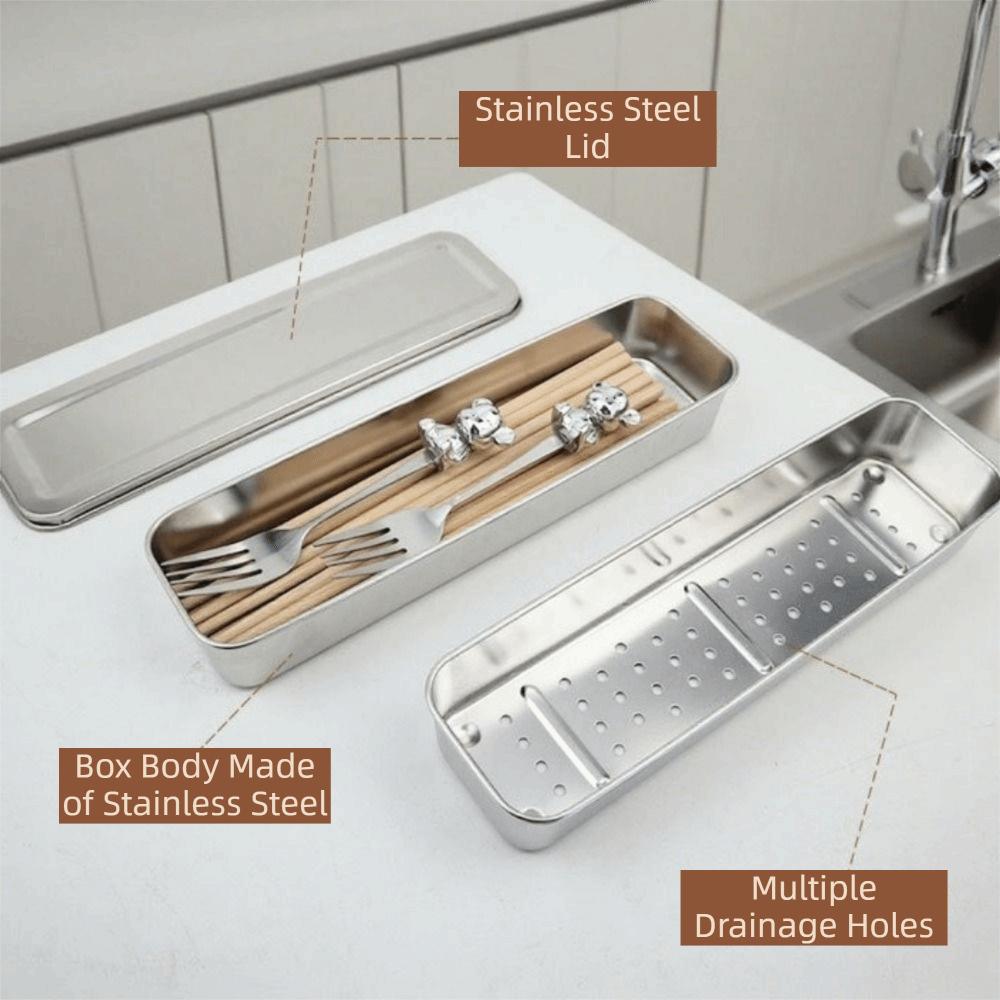 Draining Spoon Fork Storage Box Ventilated Chopsticks Cage Multipurpose Cutlery Holder  Small Items
