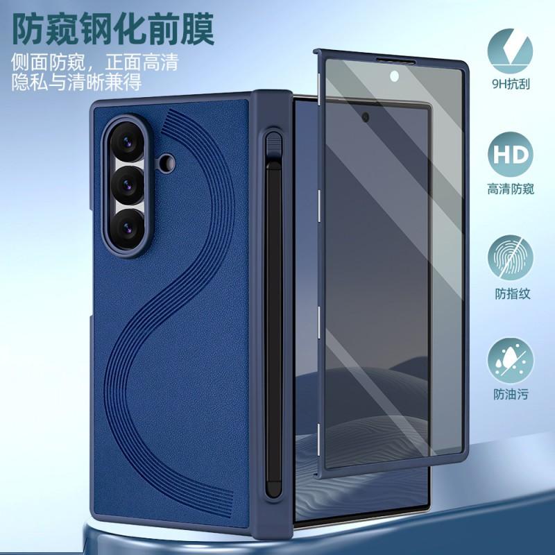 Magnetic Snap Case Galaxy Z Fold7 Fold6 With Stylus Slot Anti-Spy Film Full-Body Shockproof PC Cover