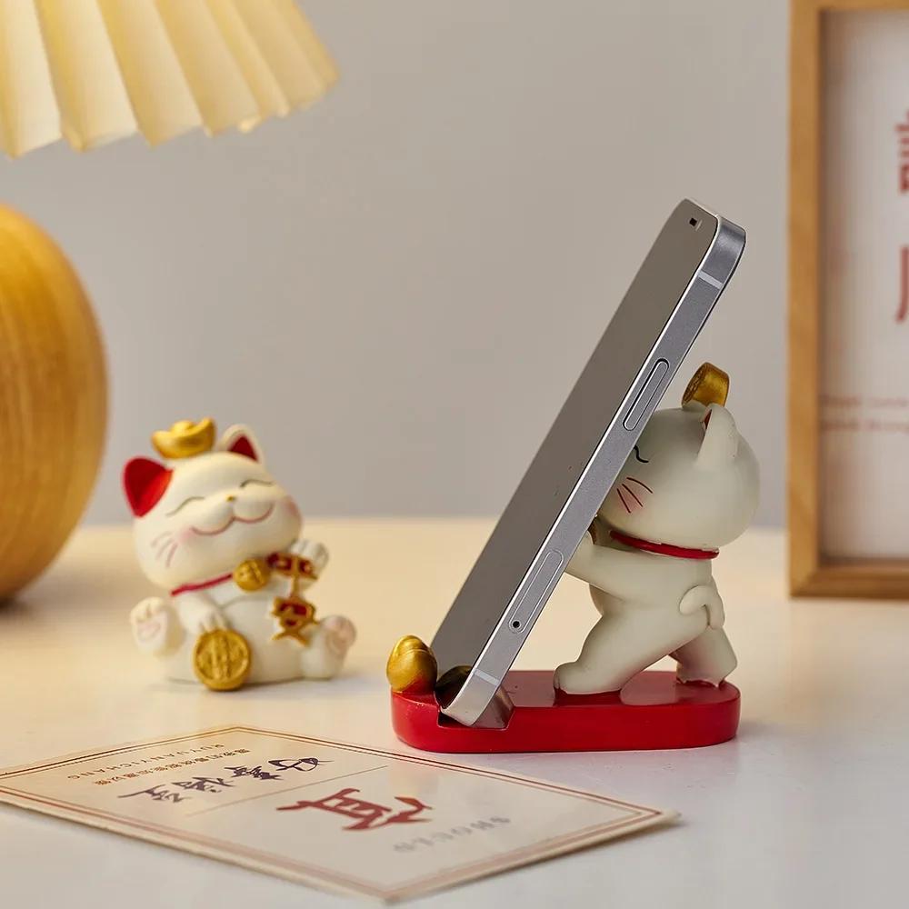 Künstlerische Glückskatzen-Figuren Moderner Stil Wohnzimmer Tischornament Schrankdekorationszubehör Niedliche Maneki Neko Heimdekoration