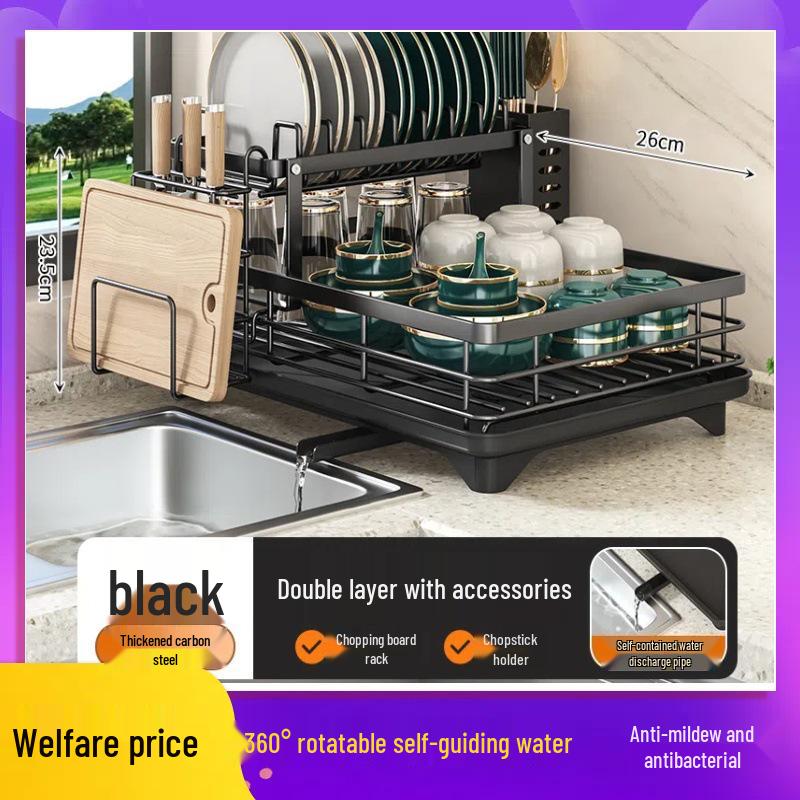 Multi-Purpose Kitchen Bowl & Dish Drying Rack with Drain Basket