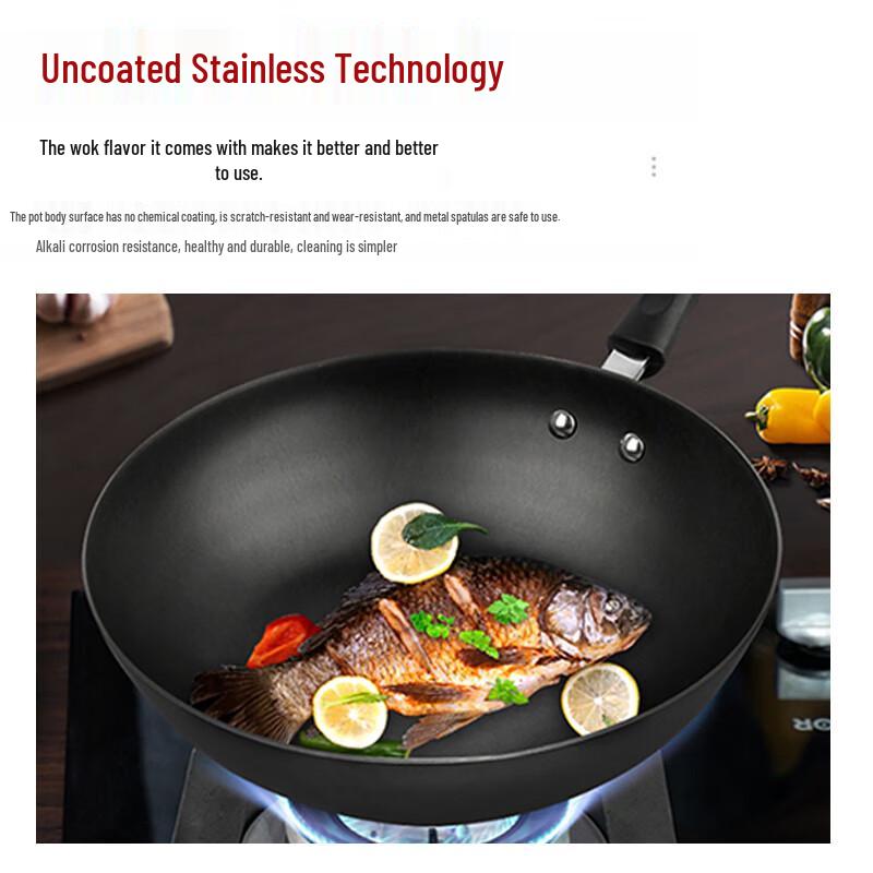 Supor Cast Iron Wok with Standing Lid