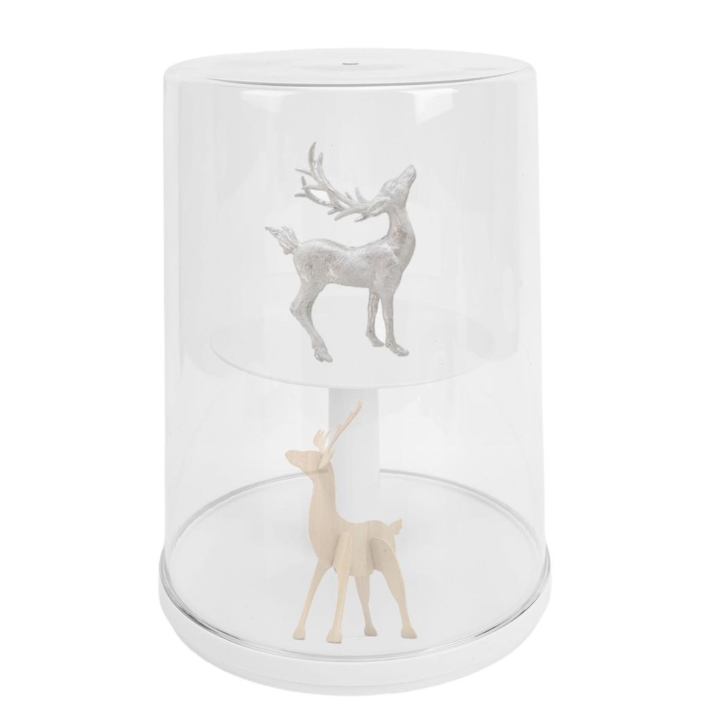 2 Tier Round Blind Box Display Case Rotatable Dust Proof Ample Space Stackable Blind Box Display Case