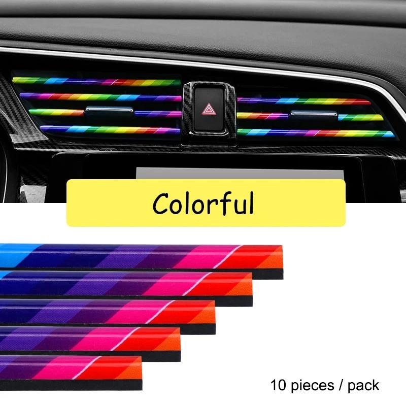 10 Pieces Car-styling Chrome Styling Moulding Car Air Vent Trim Strip Air Conditioner Outlet Grille Decoration U Shape