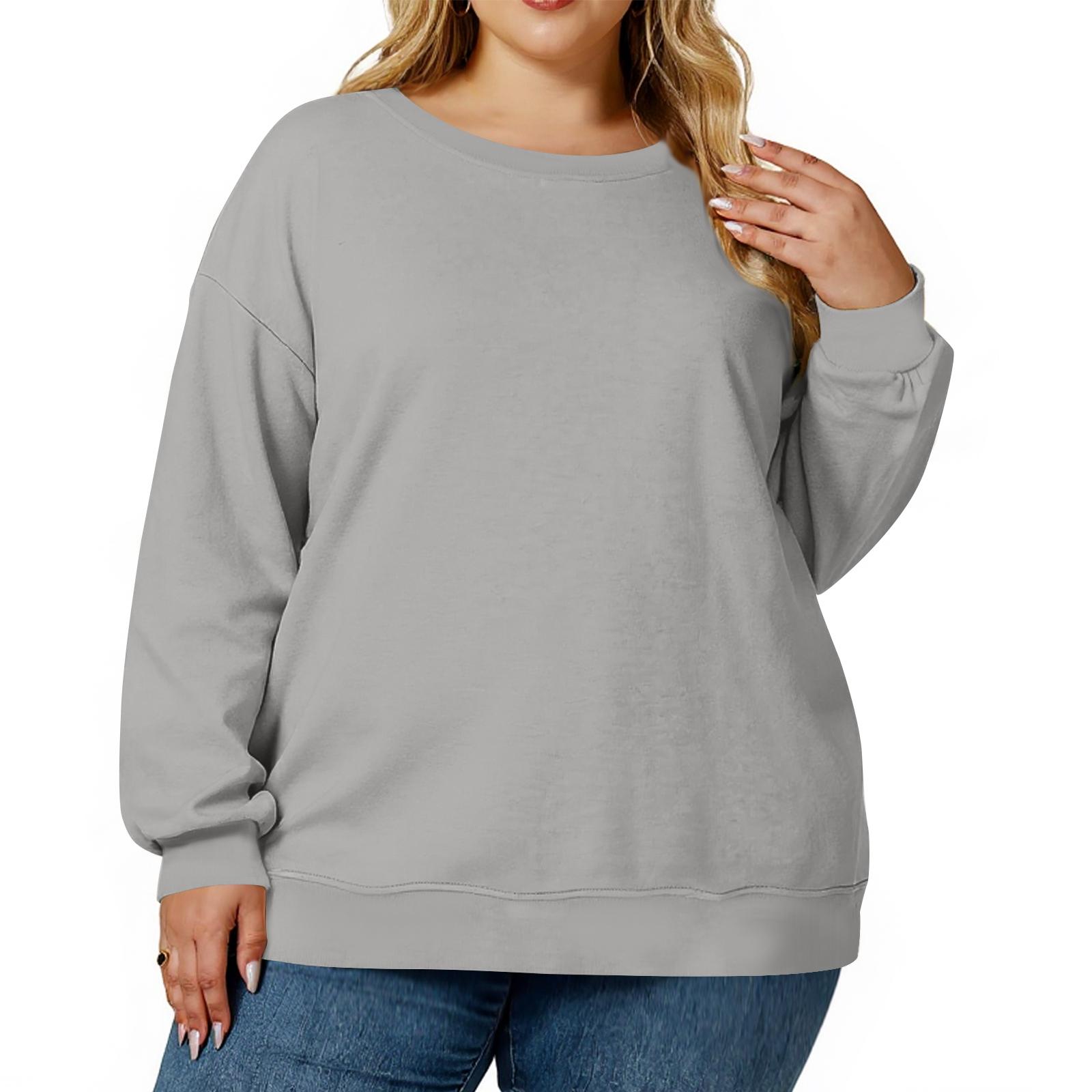 

Plus Size Sweatshirt For Women Oversized Crewneck Long Sleeve Pullover Tops XL