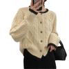 Korean Round Neck Sweater for Women In Autumn and Winter Luxurious and Lazy Style Knitted Cardigan Jacket Thickened