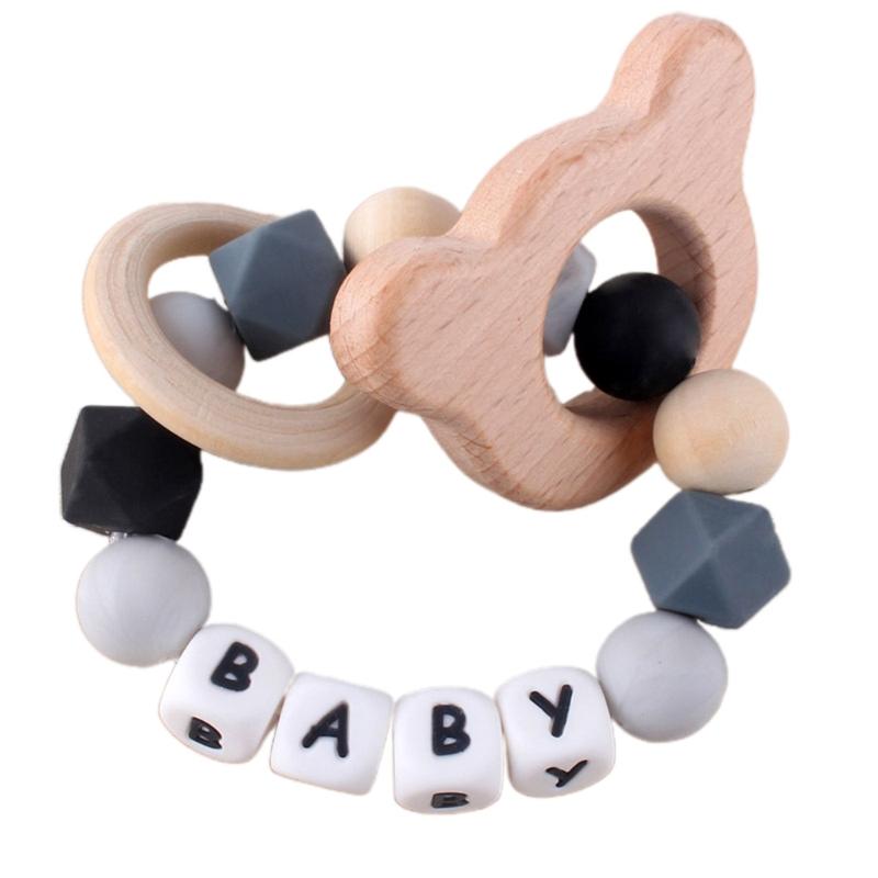 Braccialetto in Legno per Bambini Giocattoli da Mano Sviluppo Udito Riconoscimento Sensoriale Doccia Regalo di Compleanno