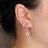3pcs Silver Color Stainless Steel 26 Letters Hoop Earrings Set For Women A-Z Crystal Zircon Geometric Earrings Wedding Jewelry