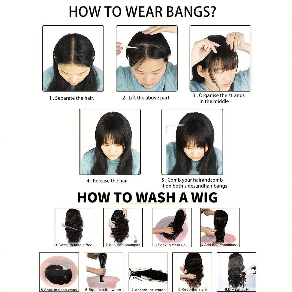 Eight Character Bangs Hair Clip Women's Top Hair Replacement Fluffy Seamless Bangs Hair Clip Women Girl Wig False Hair Piece