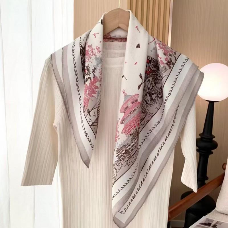 16 Momme 100% Mulberry Silk Square Scarf Womens Fashion Shawl