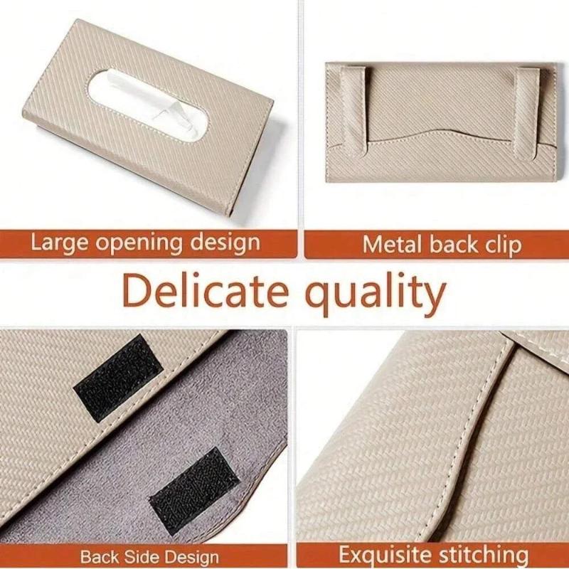 Car Tissue Box Towel Car Sun Visor Tissue Box Holder Auto Storage Decoration