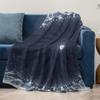 Dark Blue Snowflake Throw Blanket Soft Cozy Warm Throw Blanket for Sofa Bed Decorative Gift