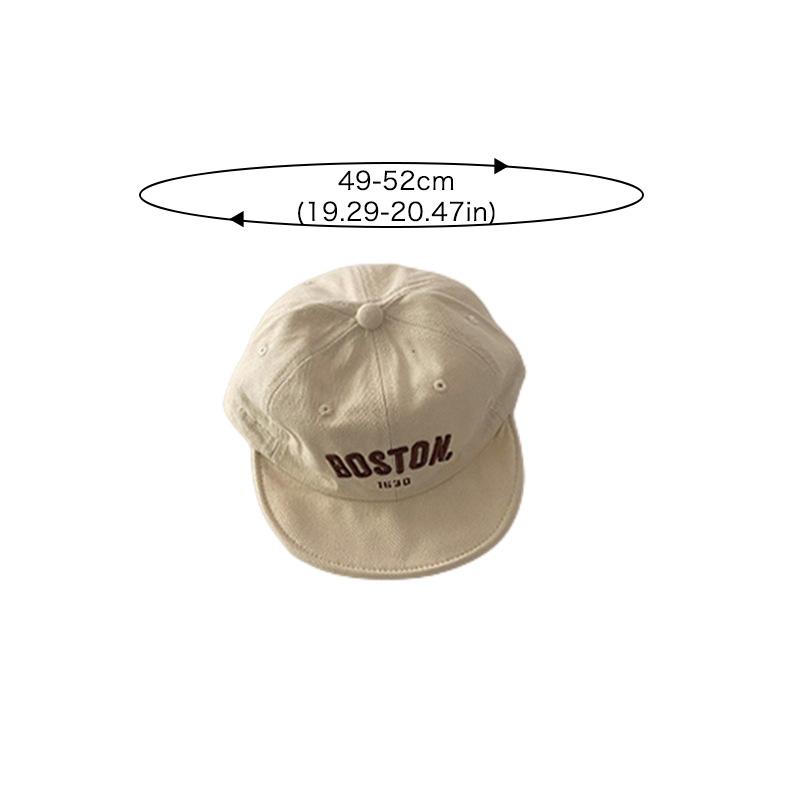 Korean Letter Baby Baseball Cap Simple Embroidered Peaked Hat for Boy Gril Summer Adjustable Soft Brim Kids Sun Hats Gorras