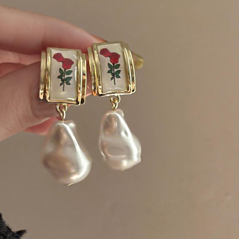 Luxury Pink Earrings Elegant Gold Plated Zircon Flower Front Back Earring Birthday Gift Party Jewelry 2023 Luxury Designer