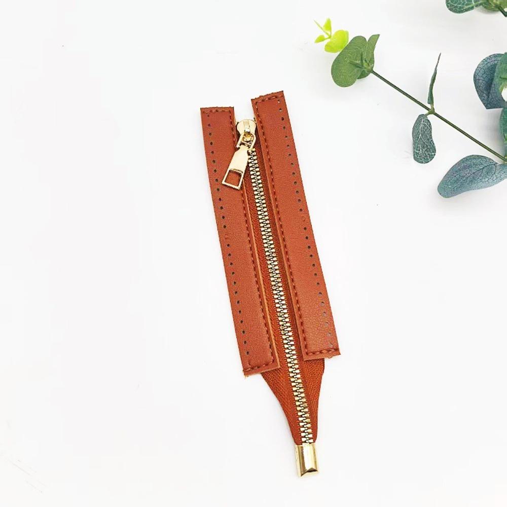 

15cm Metal Zippers for Handbag, 5-Pack Gold Color PU Leather Close-End Zippers for Crochet Bag Making 15cm&5PCS кофейный