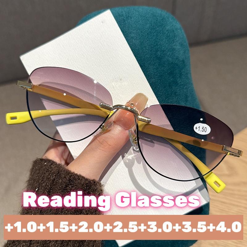 Ladies' Cat Eye Reading Glasses Female and Maler High Definition Blue Light Blocking Presbyopia Eyeglasses Diopter 0 To +4.0