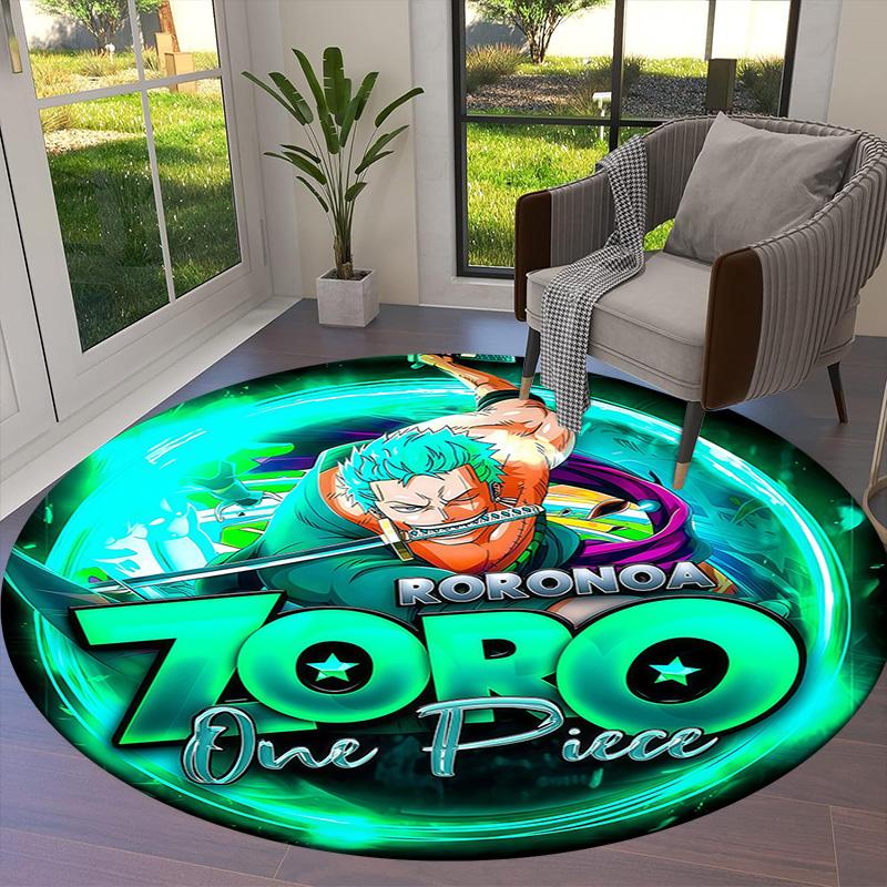 Roronoa Zoro Round Area Rug Carpet Rug For Living Room Bedroom Sofa Playroom Decor Nonslip Floor Mat
