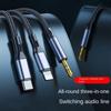 Cavo audio Aux tre in uno, cavo audio per auto multifunzione audio Apple da 3,5 mm di tipo C