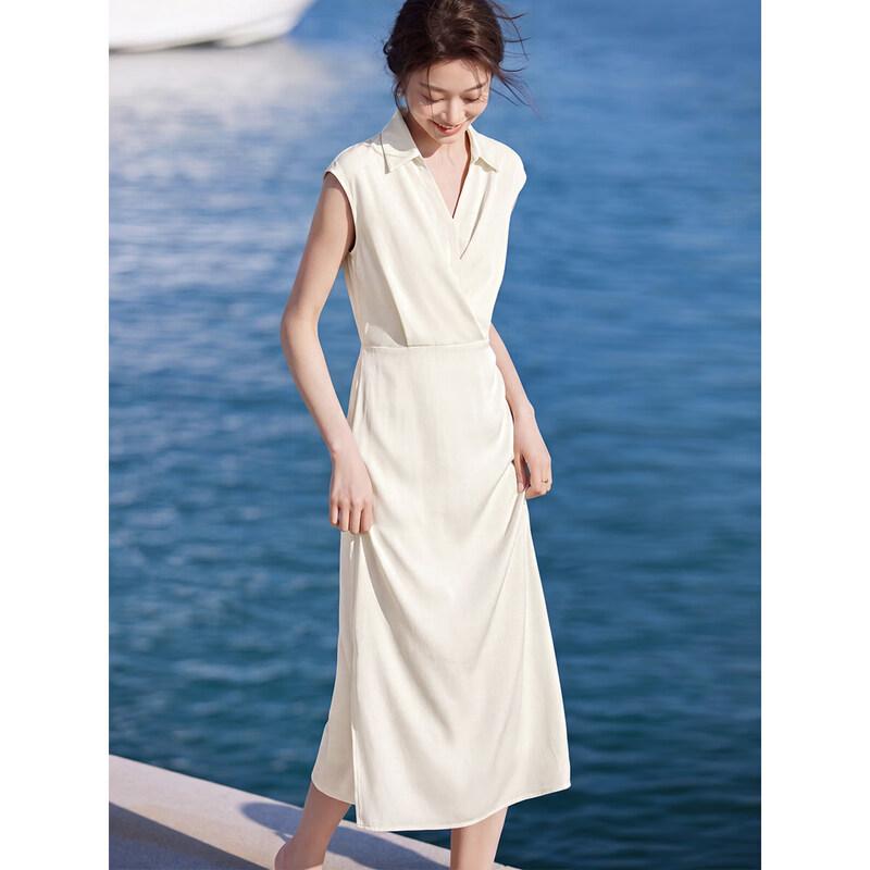 Old Money Style Satin Drape Shirt Dress 2XL