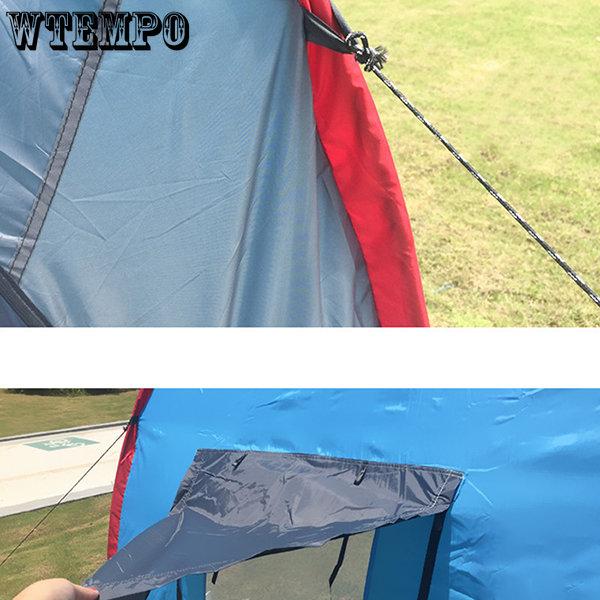 WTEMPO 5-8 Personen Großes Campingzelt Wasserdichtes Tunnelzelt aus Fiberglas im Segeltuch Doppellagig Atmungsaktives Anti-Mücken-Zelt Zwei Räume und ein Hallenzelt