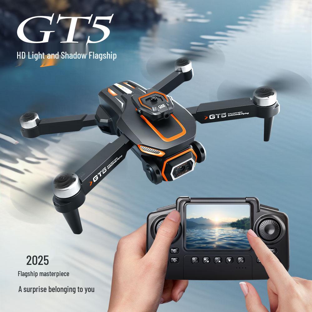 GT5MAX Drone with Screen Controller: Optical Flow Positioning & Brushless Motor Quadcopter Toy
