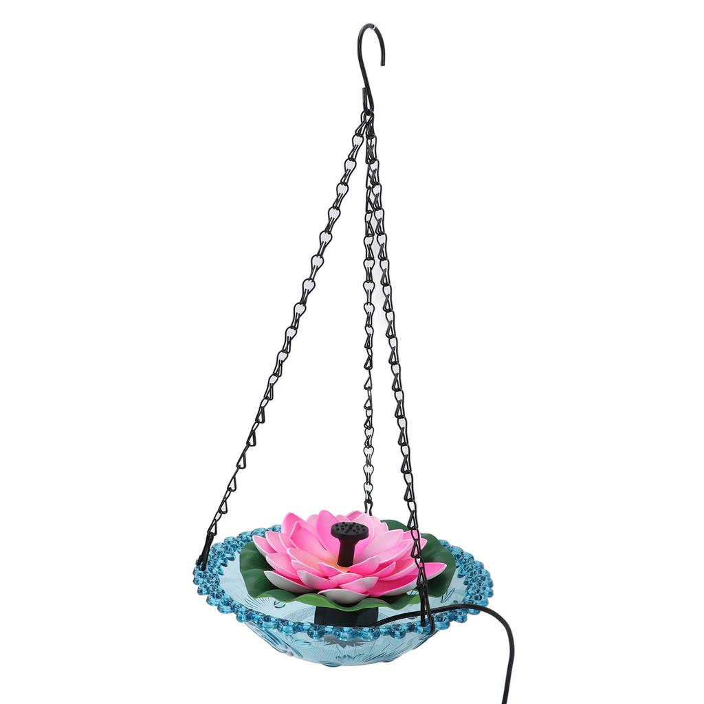 Hanging Bird Bath with Solar Fountain Pump Multi Functional Basin Solar Powered Water Fountain Pump