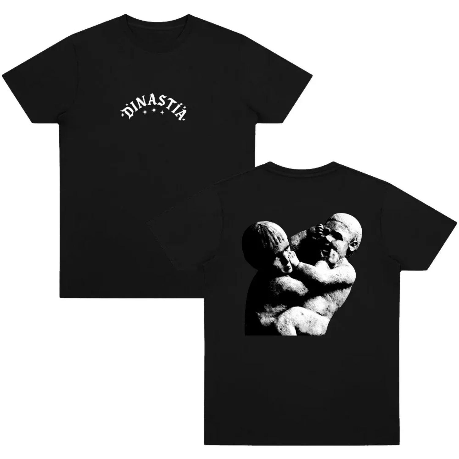 Singer Peso Pluma Dinastía Artwork Music Album T-Shirt - Unisex Men Fans Hip Hop Fashion Oversized Cotton Short Sleeve Tee S чёрный