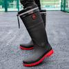 Smash-proof and Stab-proof Labor Protection Rain Shoes Medium Tube Men-large Size Rain Boots Steel Head Steel Sole Safety Labor Protection Water Shoes